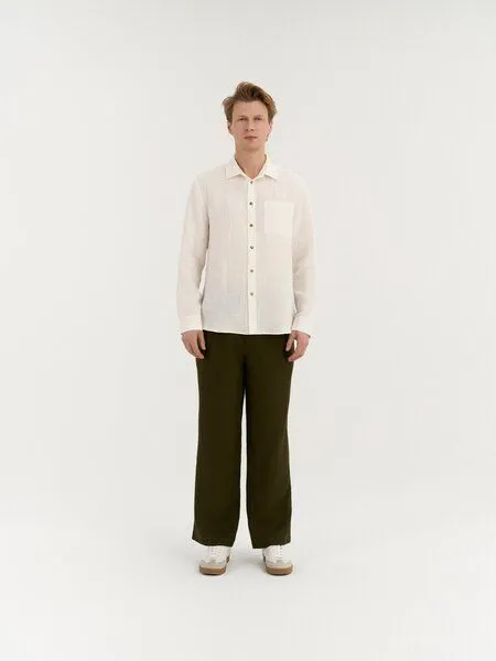 AmourLinen AmourLinen Leinenhemd mit Knopfleiste JULIAN, Weiß, – Produktbild 1 von 2