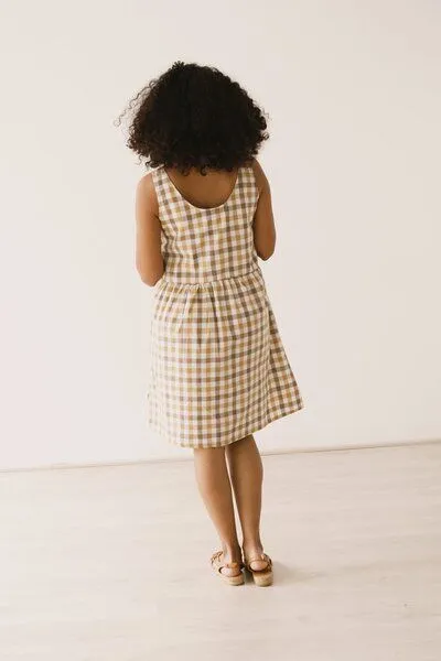 TIRALAHILACHA TIRALAHILACHA Hazel straps dress vichy print, Gelb, – Produktbild 2 von 4