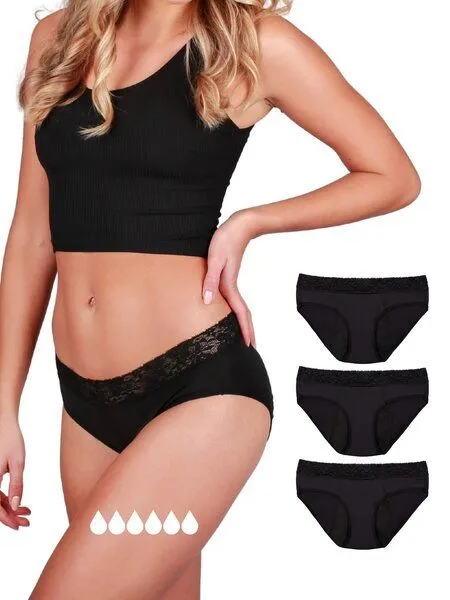 Taynie Ultra Periodenunterwäsche Biozidfrei 60°C Taynie Queen Ultra, 3er pack schwarz, – Produktbild 2 von 4