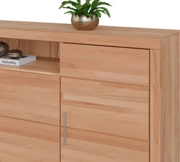 OTTO home Sideboard Logo,200cm breit,42 cm tief,Fronten Massivholz,11 Fächer, Kernbuche massiv, Holzwerkstoff, 4Türen,11 Fächer,Böden versetzbar – Produktbild 1 von 1