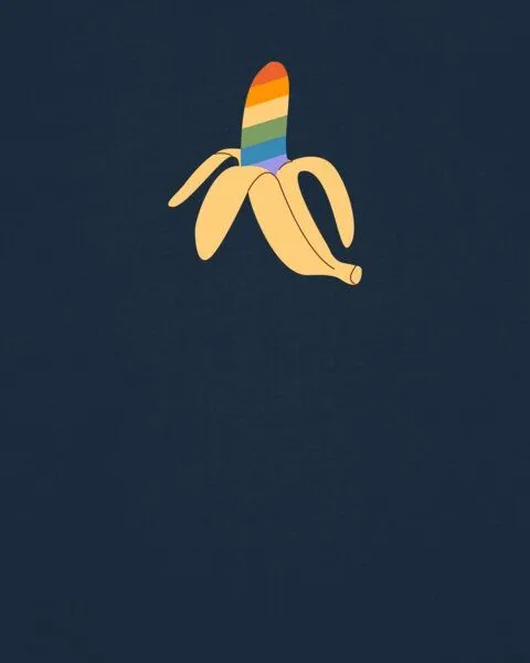 watapparel watapparel T-Shirt Unisex Rainbow Banana, French navy, – Produktbild 3 von 3