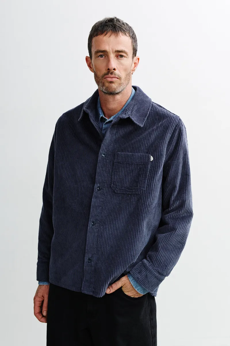 Rotholz Rotholz Herren vegan Hemd Aus Cord Aschblau, Blau, – Produktbild 2 von 2