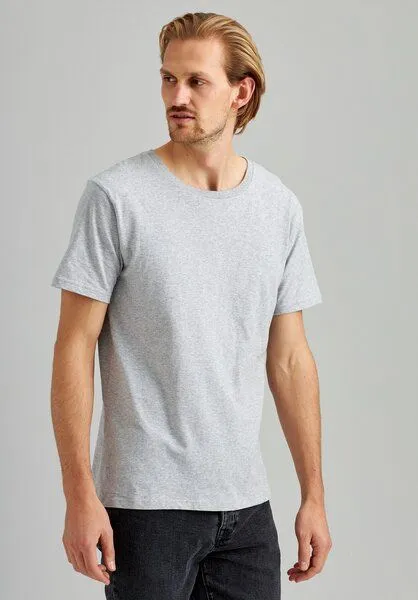 THOKKTHOKK ThokkThokk Herren T-Shirt TT02 unifarben aus Bio-Baumwolle, Grey melange (grau), – Produktbild 1 von 3