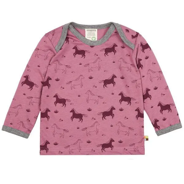 loud + proud loud + proud Babys & Kinder Langarm Oberteil Pony Weide, GOTS-zertifiziert, Lila, – Produktbild 1 von 1