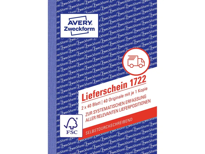 Avery Zweckform Avery Zweckform Formularbuch '1722' Lieferschein ECF, DIN A6 – Produktbild 2 von 3