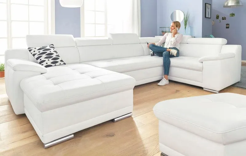 sit&more Polsterhocker Andiamo, Weiß, – Produktbild 2 von 5