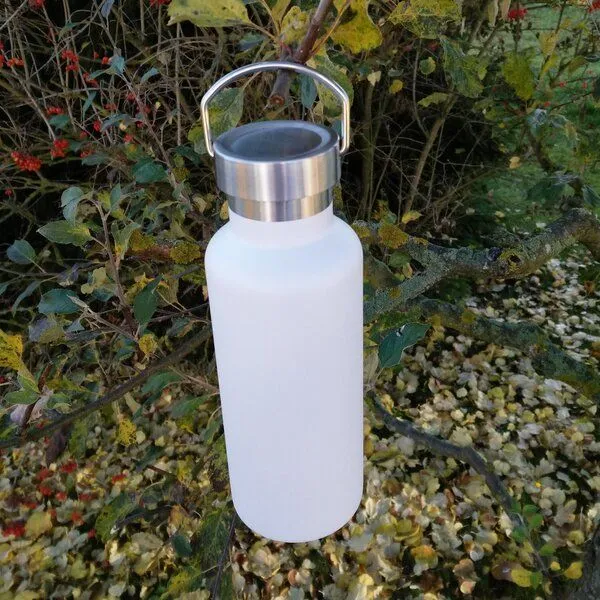 Dora's Dora's Retro-Thermosflasche (0,5l) – Doppelwandiger Edelstahl, Weiß, – Produktbild 3 von 4