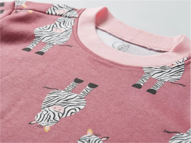 HANS NATUR Kinder T-Shirt Bio-Baumwolle Zebrafreunde beere Gr.86/92, Rosa, – Produktbild 2 von 2