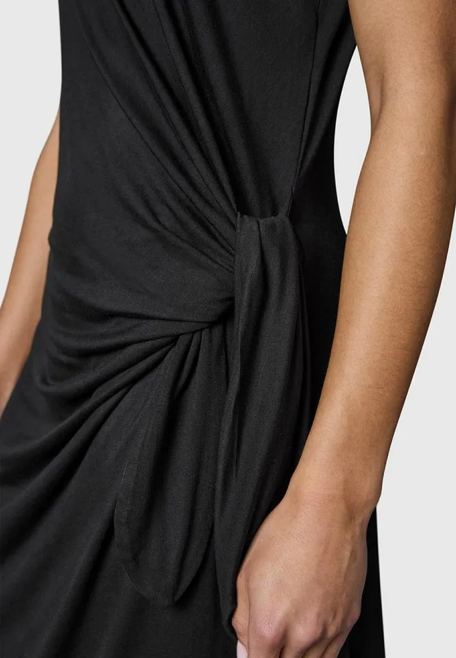 ragwear ragwear Shirtkleid Knotta Kurzarm Sommerkleid mit seitlichem Bindeband, Schwarz, – Produktbild 4 von 4