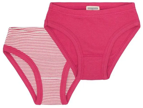 loud + proud loud + proud Babys & Kinder Doppelpack Slips aus Feinripp, GOTS-zertifiziert, Pink, – Produktbild 2 von 4