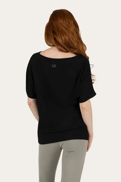 Urban Goddess Urban Goddess Budhi Kurzarm Pilates & Yoga Shirt, Onyx black (schwarz), – Produktbild 3 von 4