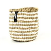 Mifuko KIONDO Körbe XS - Sisal/Papier Aufbewahrungs- & Pflanzkorb - Mifuko, Stripes (braun), – Produktbild 1 von 1