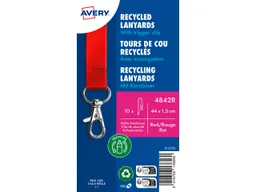 Avery Zweckform Avery Zweckform 10 Lanyards aus Recyclingkunststoff 440 x 15 mm, rot – Produktbild 1 von 1