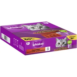 Whiskas Whiskas Portionsbeutel Multipack Special Pack 1+ Klassische Auswahl in Gelee 60 x 85g – Produktbild 1 von 1