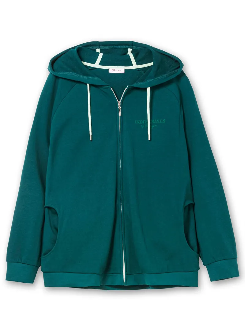 sheego Sweatjacke, Petrol, – Produktbild 1 von 2