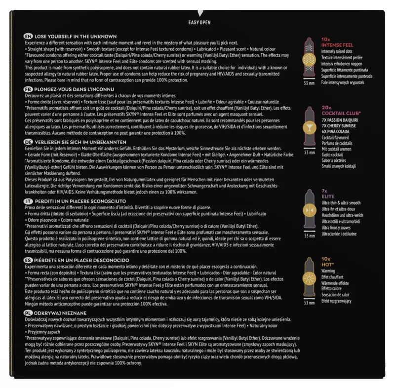 SKYN Kondom-Mix „Unknown Pleasures 42+5free“, latexfrei, Transparent, – Produktbild 4 von 4