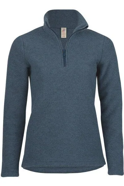 Engel Engel Damen Fleece-Pulli Troyer kbT-Schurwolle, Atlantik-melange, – Produktbild 1 von 2