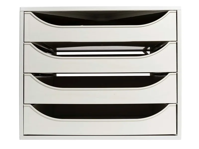 Exacompta Exacompta Schubladenbox Ecobox "Office", DIN A4+, 4 Schubladen, grau – Produktbild 2 von 3