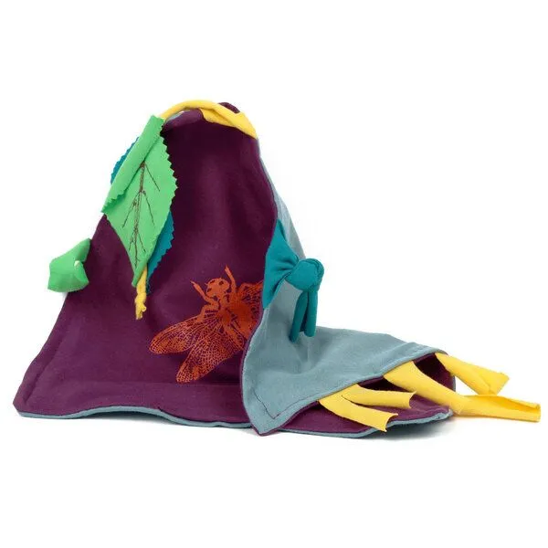 HANDGEDRUCKT Knistertuch HANDGEDRUCKT Azurjungfer, Aubergine, – Produktbild 2 von 4