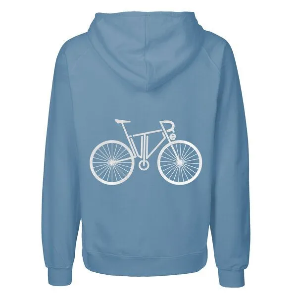 HANDGEDRUCKT HANDGEDRUCKT "FutureBike" Männer Zip Hoody aus reiner Biobaumwolle (kbA), Indigoblau, – Produktbild 1 von 4