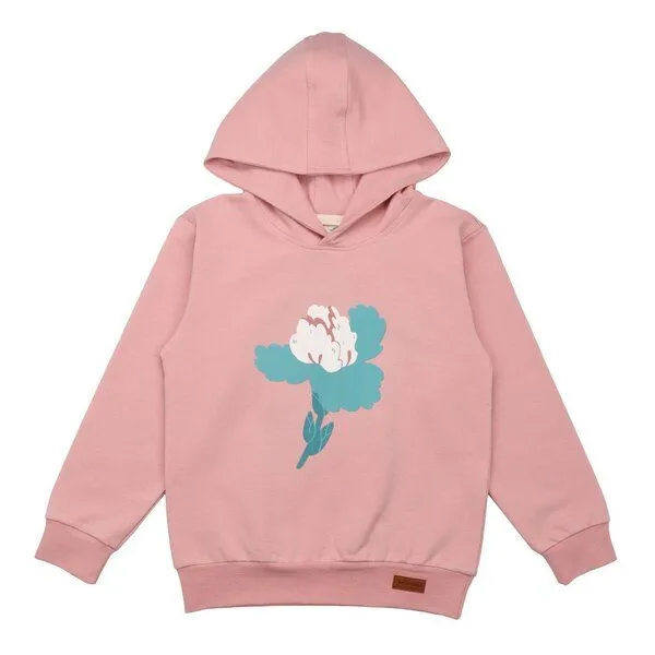 Walkiddy Kinder Kapuzenpullover GOTS zertifiziert – Rosa mit Blumenmotiv, weich & bequem | von Walkiddy, Pink, – Produktbild 1 von 3