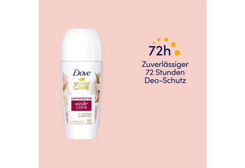 DOVE / UNILEVER Deo-Roller 6x 50ml Dove Advanced Care Anti Transpirant Deo Roll-On Winter Care, 1-tlg., Limited Edition I Roll-On Deodorant mit Skin Hydration Technology – Produktbild 4 von 4