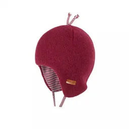 Pure pure by Bauer Pure pure by Bauer Wollfleece Babymütze in burgundy zum binden von pure-pure by Bauer – Produktbild 1 von 1