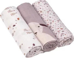Lässig Lässig Stoffwindeln Tini Farmer, Mulltuch-Set L, Flowers Lilac (Set, 3-St), PETA-approved vegan – Produktbild 1 von 1