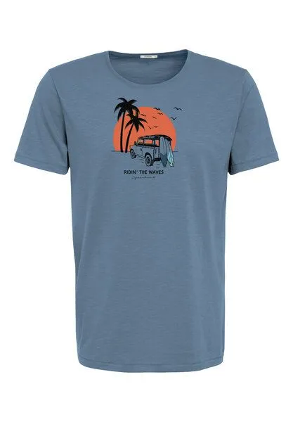 GreenBomb GREENBOMB Nature Car Surf Spice - Sportliches T-Shirt aus Bio-Baumwolle / hochwertiger Print / GOTS / Fair & Vegan, Blau (), – Produktbild 1 von 4