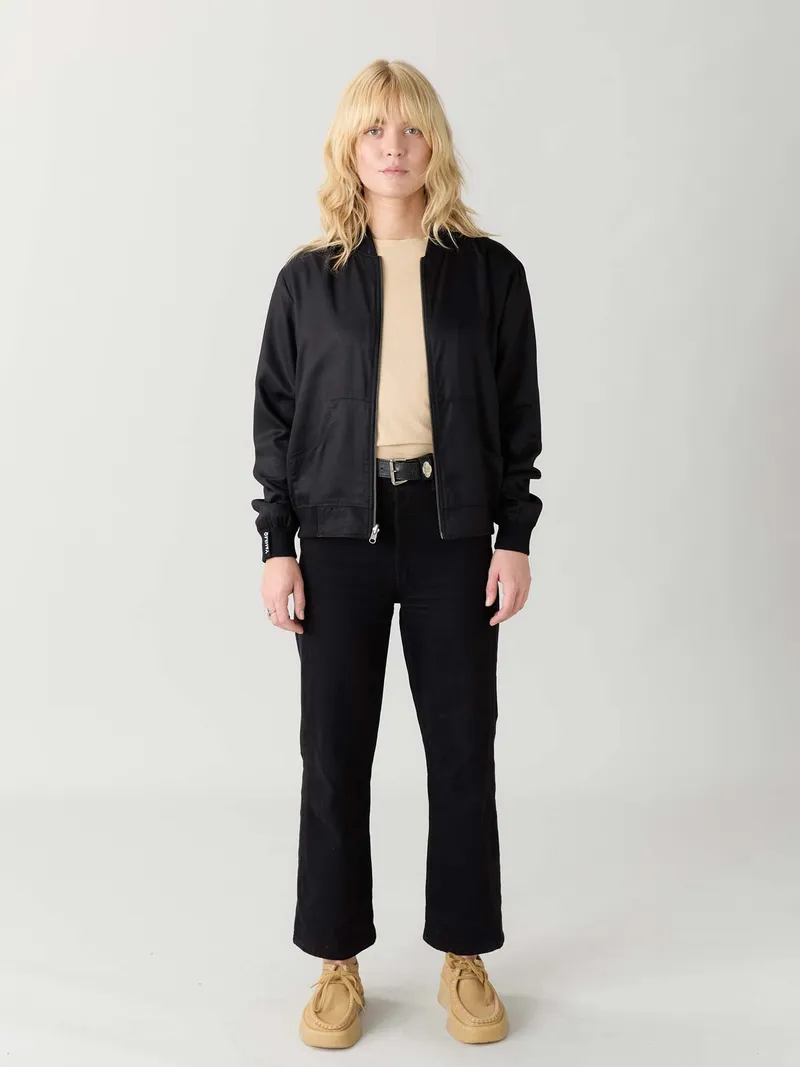 Yahmo Yahmo Damen vegan Jacke Bomber Reversible Ruth Sandelholz/Schwarz, Schwarz, – Produktbild 1 von 2