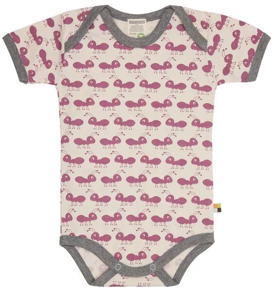 loud + proud loud + proud Babys & Kinder, Body Kurzarm, GOTS-zertifiziert, Grape (rosa), – Produktbild 3 von 3