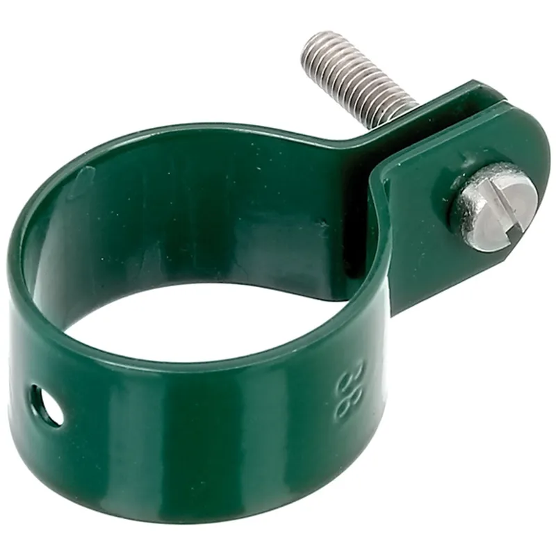 Alberts ALBERTS Schelle, Befest.v.Streben an Pfosten, verzinkt, grün Kst.b., Ø38mm, Breite22mm – Produktbild 1 von 1