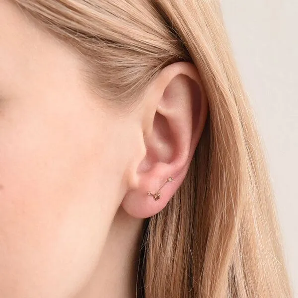 Eppi Eppi Goldener Ohrring mit Sternzeichen Libra, Rosa, – Produktbild 3 von 4