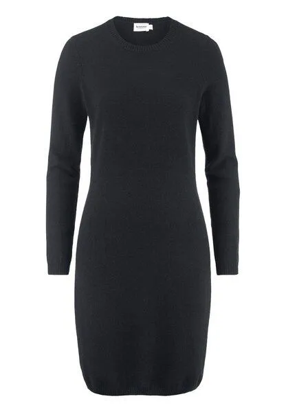 hessnatur hessnatur Strickkleid Regular aus Bio-Schurwolle mit Cashmere, Schwarz, – Produktbild 3 von 4