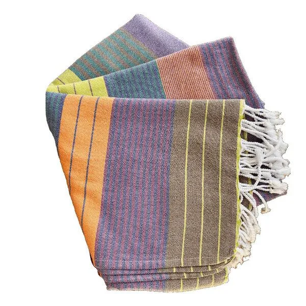 Karawan authentic Karawan authentic Fouta SUD (Peshtamal) aus Bio-Baumwolle, 100 x 200cm, Purple sun, – Produktbild 4 von 4