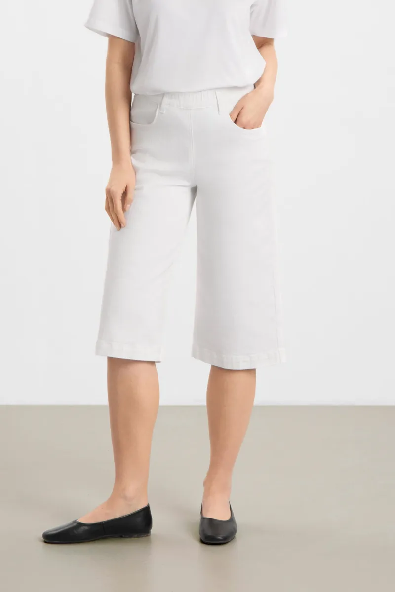 LAURIE LAURIE Damen vegan Hose Donna Loose Capri Sl Weiß, Weiß, – Produktbild 2 von 2