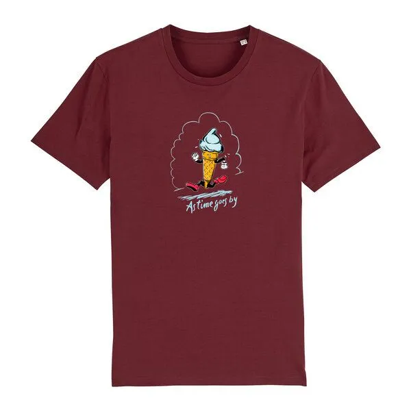 Spangeltangel Spangeltangel T-Shirt "Eis", T-Shirt, Bio-Baumwolle, Eiswaffel, Unisex, Sommer, Bordeaux, – Produktbild 1 von 1