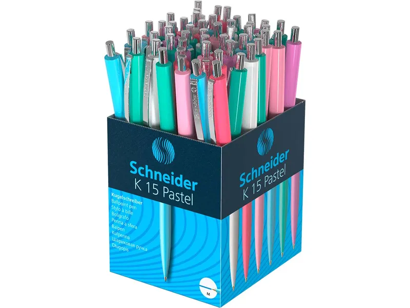 Schneider Schneider 50er-Set Kugelschreiber "K15 Pastell" sortierte Farben, Schreibfarbe blau – Produktbild 1 von 1