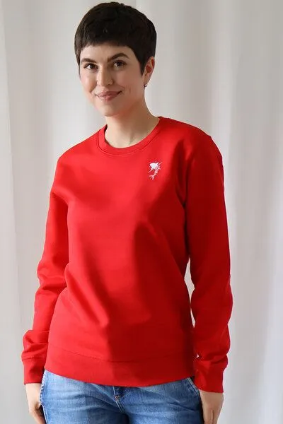 Kultgut Kultgut Biofair - Flauschig, weicher Pullover, vegan zertifiziert - Save the Ocean/ Little Stark, Rot, – Produktbild 2 von 4