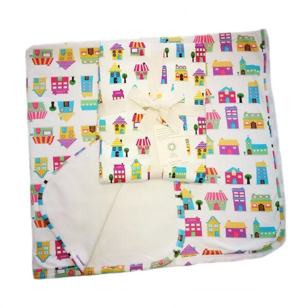 ege organics ege organics Babydecke Bio-Baumwolle Erstlingsdecke Kuscheldecke 85x100cm, Häuser, – Produktbild 1 von 1
