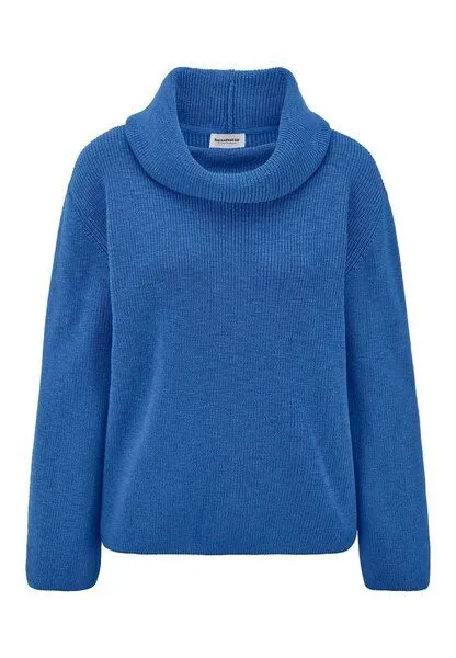 hessnatur hessnatur Strickpullover Relaxed aus reiner Bio-Baumwolle, Kobalt, – Produktbild 3 von 4