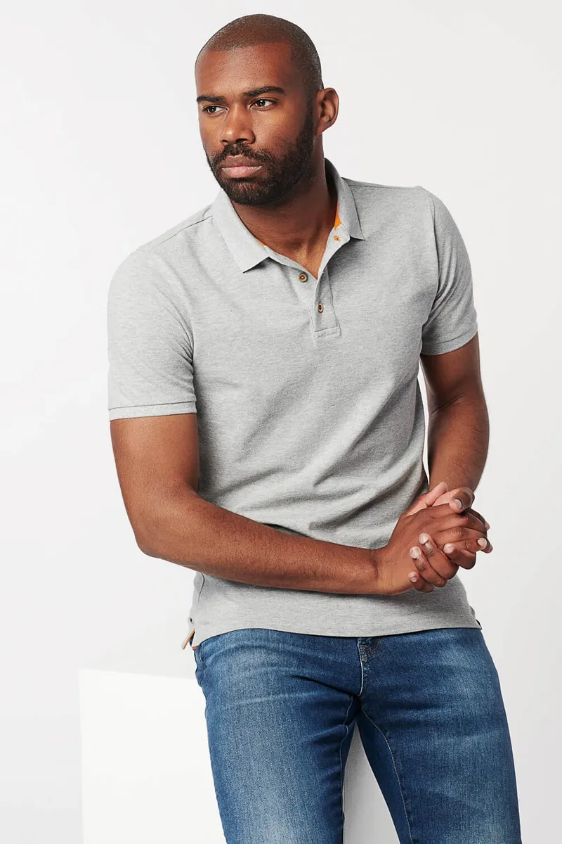 SKOT SKOT Herren vegan Polo, Hellgrau, – Produktbild 2 von 2