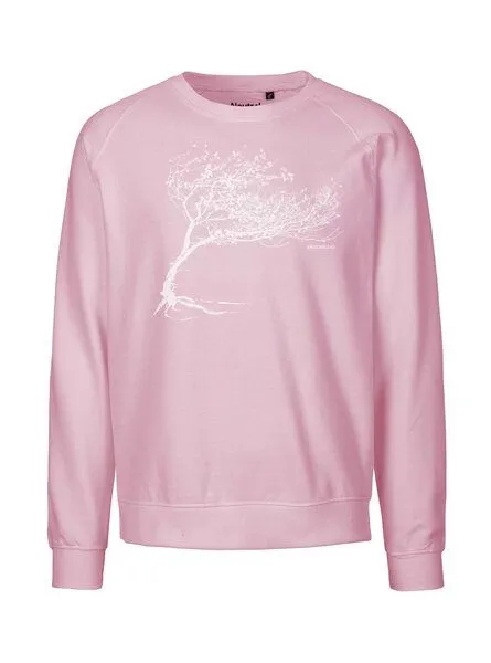 Peaces.bio - handbedruckte Biomode Peaces.bio - handbedruckte Biomode Bio Damen-Sweatshirt Loose Fit Windy Tree, Rosa, – Produktbild 1 von 2