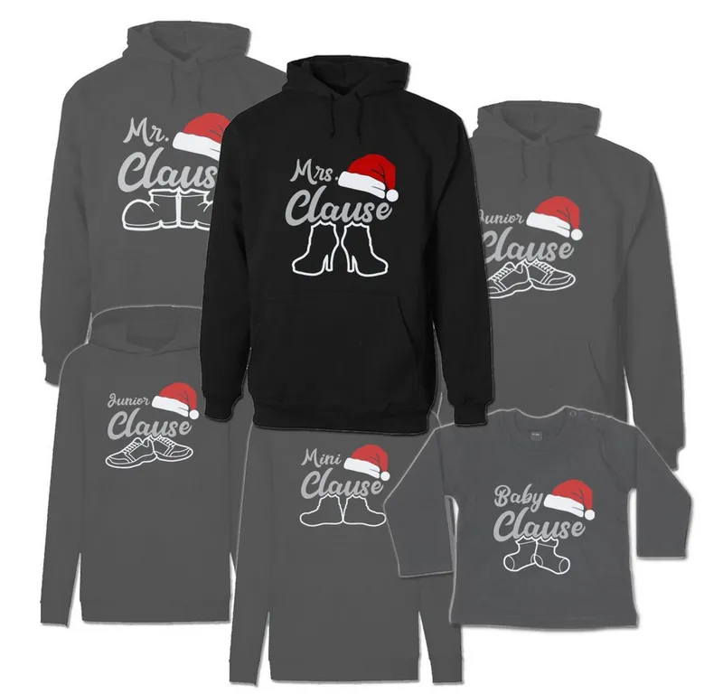 G-graphics Kapuzenpullover Familie Clause (Familienset, Einzelteile zum selbst zusammenstellen) Kinder & Erwachsenen-Hoodie & Baby Sweater, Schwarz, – Produktbild 1 von 5