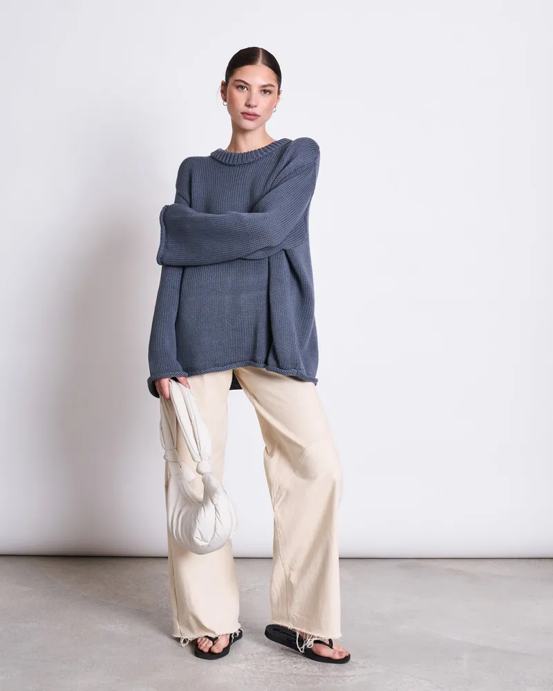 JAN N JUNE JAN 'N JUNE Damen vegan Pullover Sona Turbulence Blau, Dunkelblau, – Produktbild 1 von 2