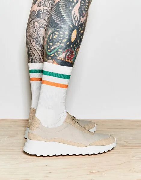 NINE TO FIVE NINE TO FIVE #pedró veganer Sneaker, Herren Runner aus recycelter Mircofaser, Tan sea, – Produktbild 1 von 4