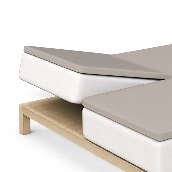 Schlafgut Schlafgut Spannbettlaken Pure für Split Topper Matratzen - 95% Biobaumwolle, 5% Elasthan, Sand mid, – Produktbild 1 von 2