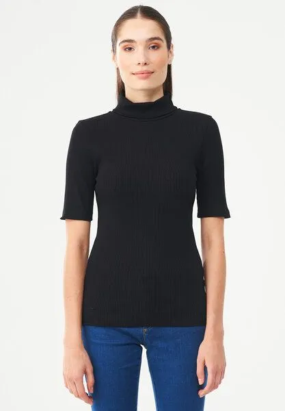 ORGANICATION ORGANICATION Rollkragenshirt aus Bio-Baumwolle, Black, – Produktbild 1 von 4