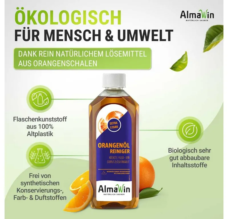 AlmaWin AlmaWin Orangenöl Reiniger - Extra Stark 500ml Zitronenreiniger – Produktbild 5 von 5