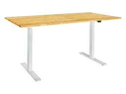 Memo memo Höhenverstellbarer Schreibtisch "ON" weiß, Birke massiv, B 140 x T 60 cm – Produktbild 1 von 1
